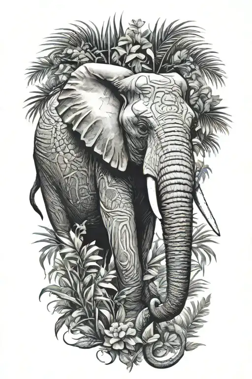 Realistic Elephant Jungle Background