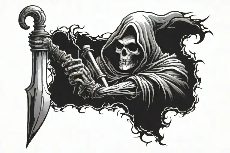 Reaper Digging Grave