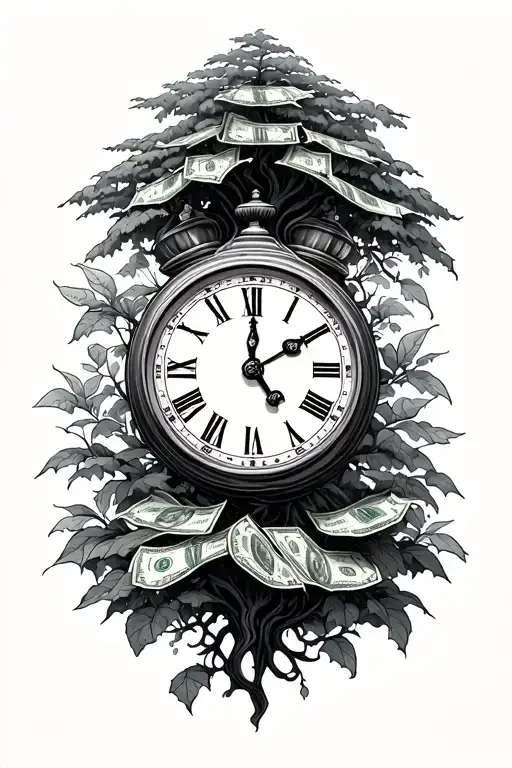 Clocks And Money Tree Growing