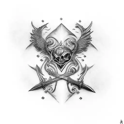 Spine Tattoo With Sword