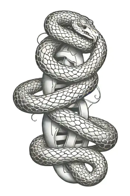 Snake And Dna Double Helix
