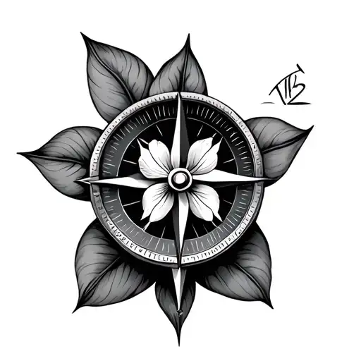 Compass Arrow With Orchid In Middle