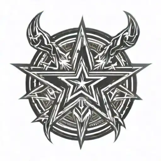 Neon Star Sign With Claw Marks