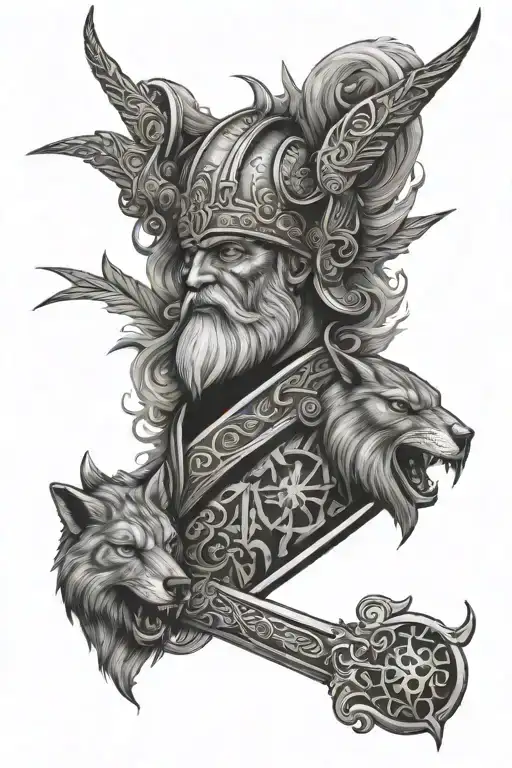 Odin And Lepka And Havran