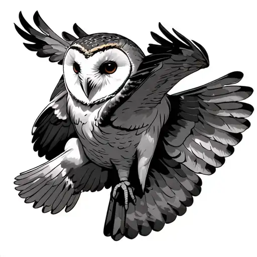 A Barn Owl In Flight