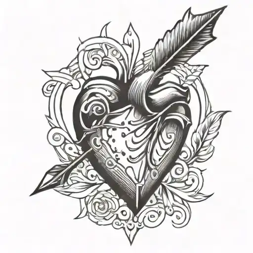 Arrow Shot Through Heart Shape