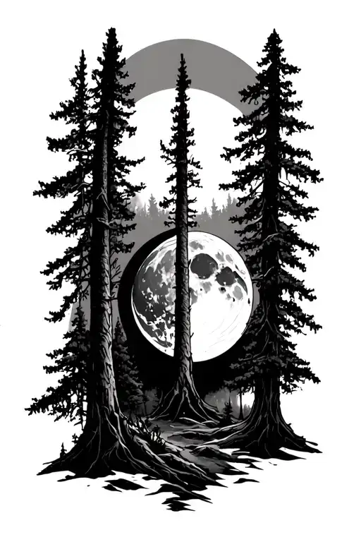 Woods With A Moon