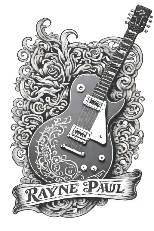 Black Les Paul Studio Guitar With The Name Rayne Incorporated