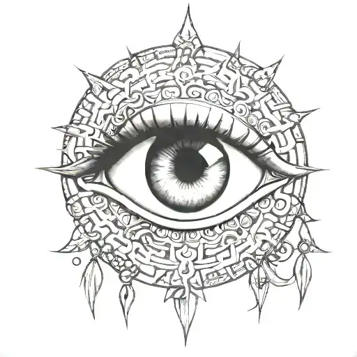 Evil Eye Looking Out Of Stitches