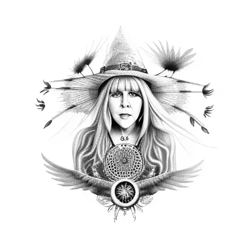 Stevie Nicks Welsh Witch Flowers Dreamcatcher
