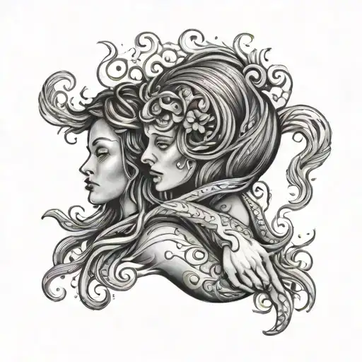 Aquarius Mother Holding Hands