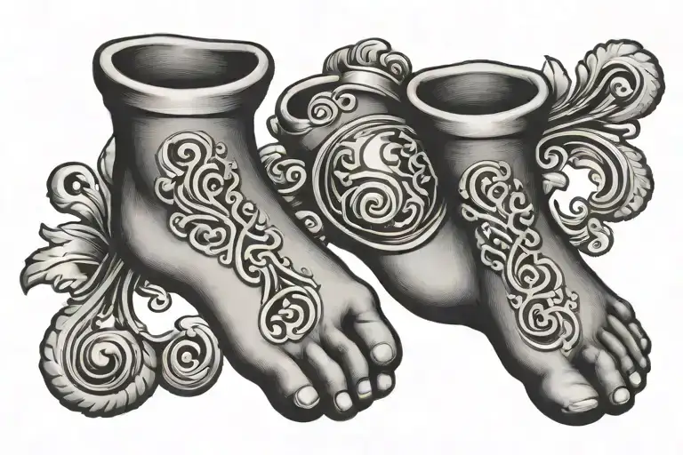 Aquarius Zodiac Sign And Baby Foot Print