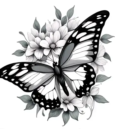 Butterfly With Flowers Inside Butterflies Wing