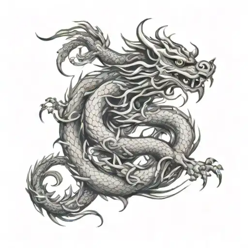 Cross With Chinese Dragon