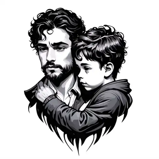 Father And Son Tatoo Design