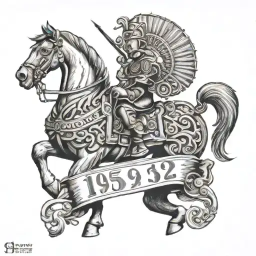 1952 Year Date Tattoo With Hussars
