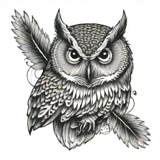 Owl And Colored Eyes