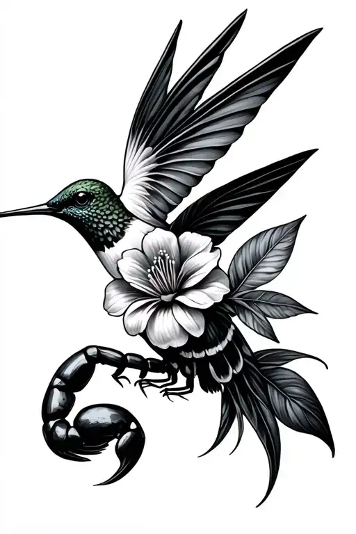 Scorpion Hummingbird Flowers Animals