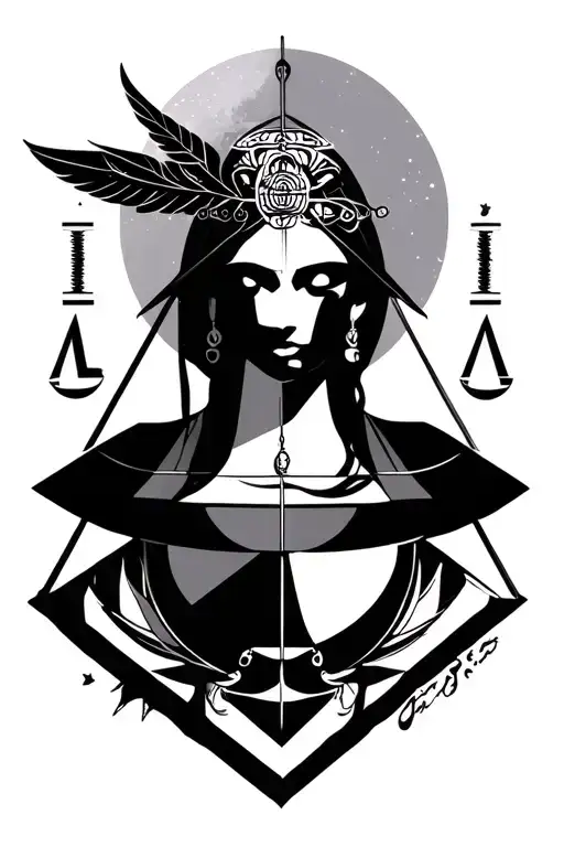 Libra Zodiac Sign Geometric