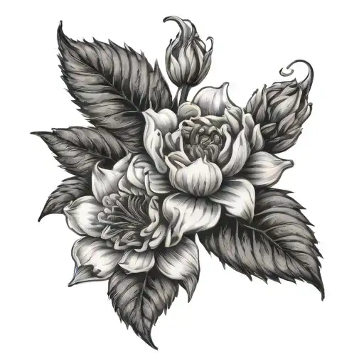 July And August Birth Flower Combo Tattoo Design Inspired