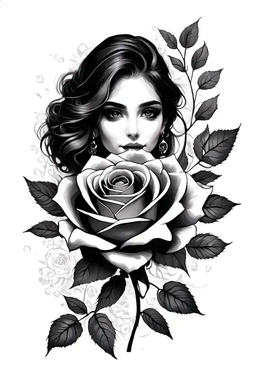 Rose And Olivia In Script Font Tattoo Inspired