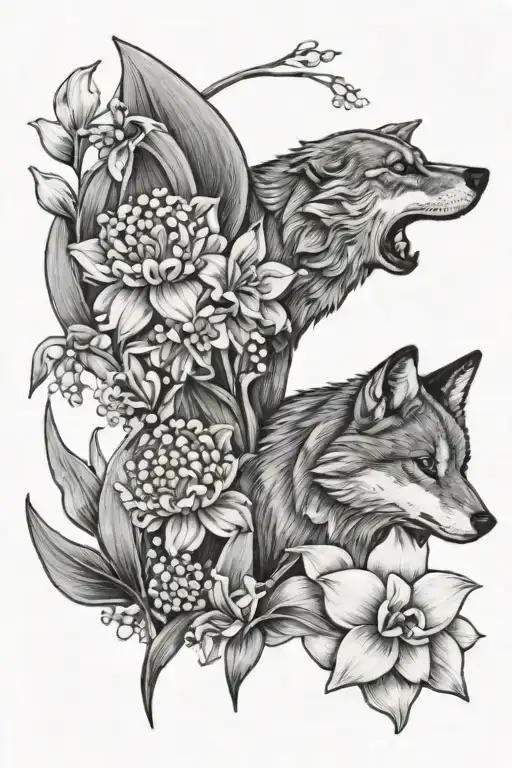 Daffodils Lily Of The Valley Wolf