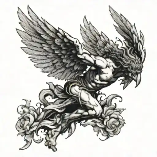 Icarus Falling Reaching Towards The Sky