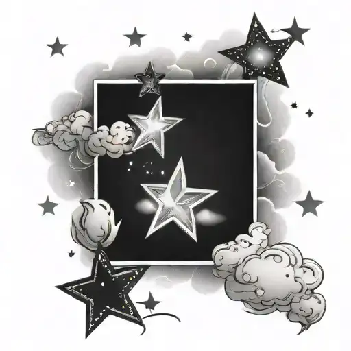 Stars And Clouds Black