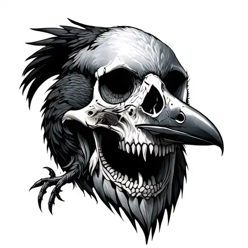Wold And Crow Skull