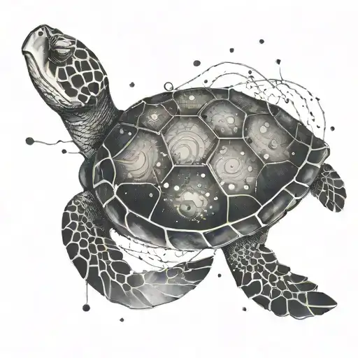 Sea Turtle With The Spots Turned Into Constellations