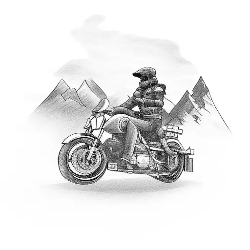 A Scenic Landscape Of A Biker Riding Through A Mountain Pass