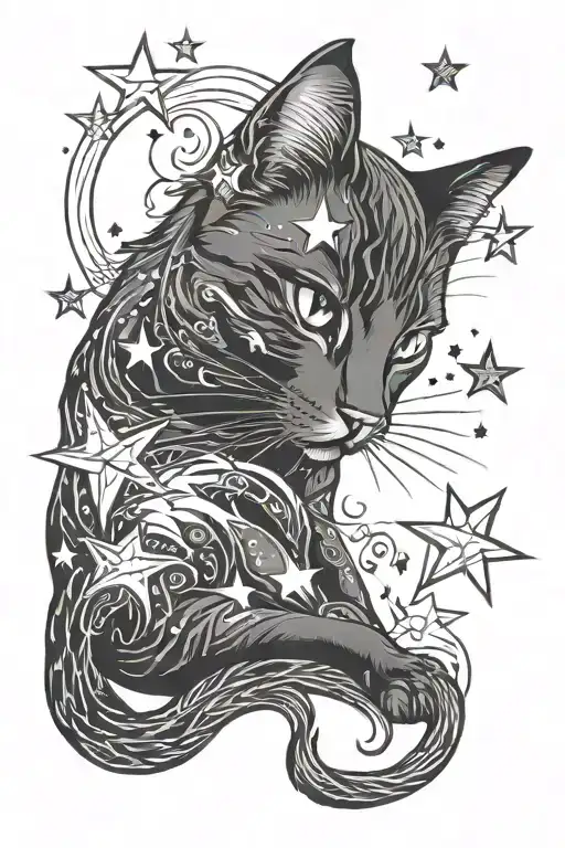 Dark Kitty With Stars