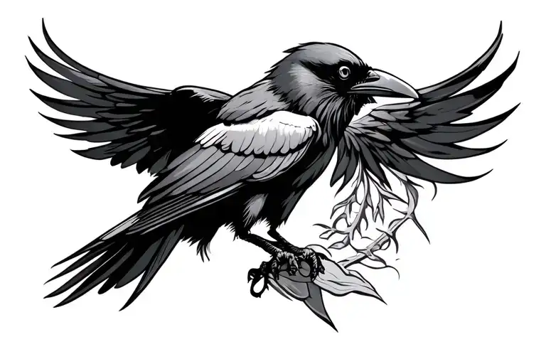 Black And White Raven Y2k Style