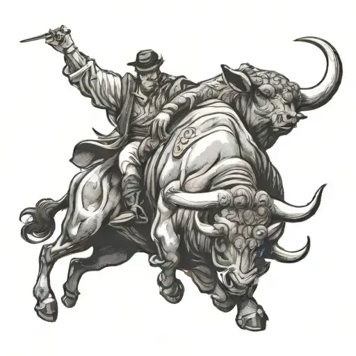 Bull Winning Against A Matador In A Bullfight