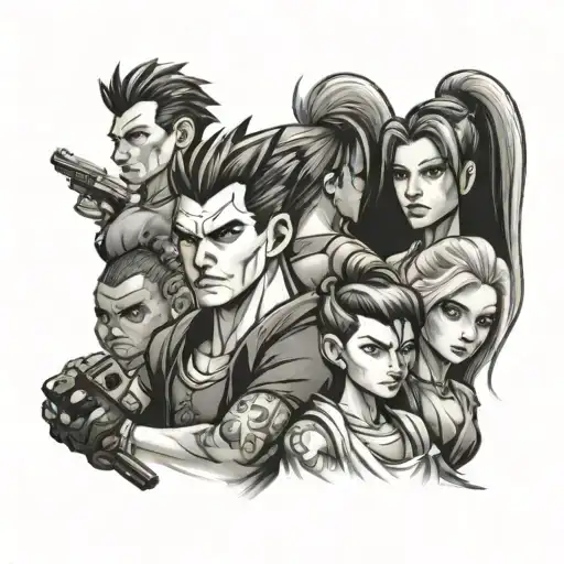 A Family Portrait With Each Member Depicted As A Different Video Game Character