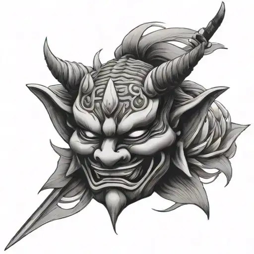 Lotus Oni Mask Katana