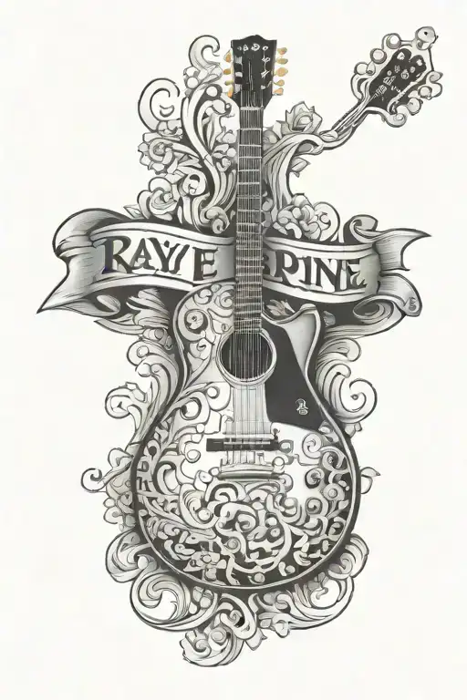 Black Epiphone Lp Studio Guitar With The Name Rayne In Remembrance