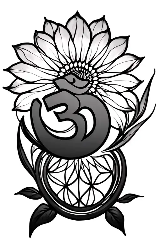 Flower Of Life With Om Symbol