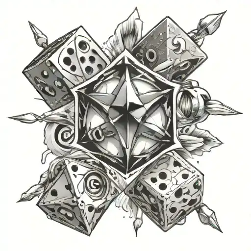 Dice Mix Whit Wind Rose