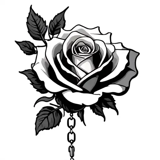 Rose With Rosary Draping Around