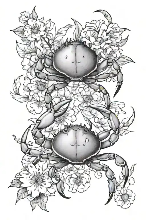 Cancer Crab And July Birth Flower