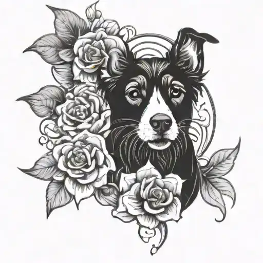 Goth Flower Dog