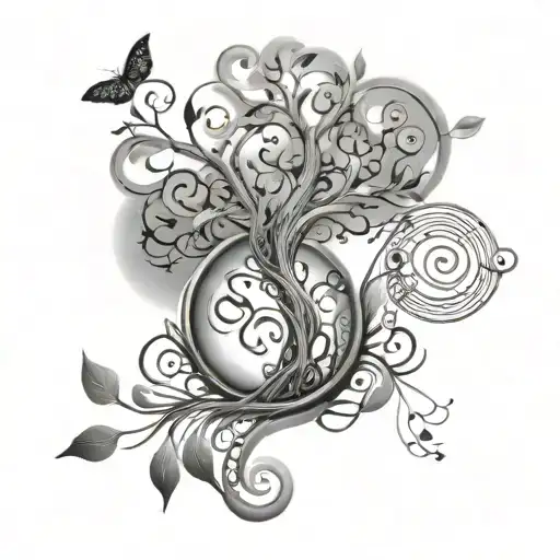 An Intricate Tree Of Life With Musical Notes As Leaves