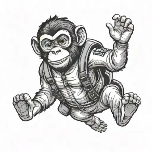 Skydiving Monkey Holding
