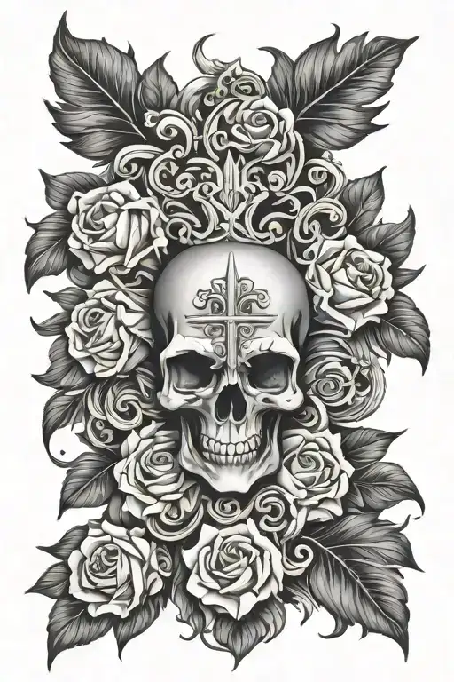 Something To Add Around Catholic Tattoo Design