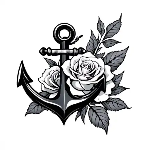 Navy Anchor Rose