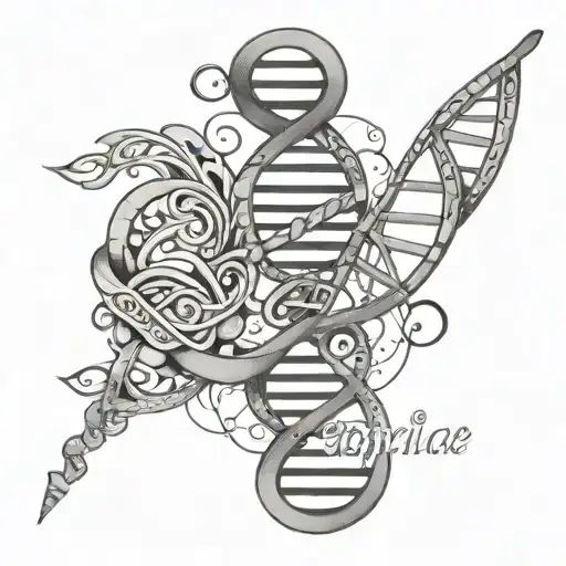 Dna Helix With Word Courage