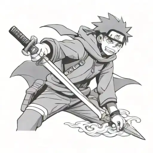 Naruto Holding A Kunai Knife