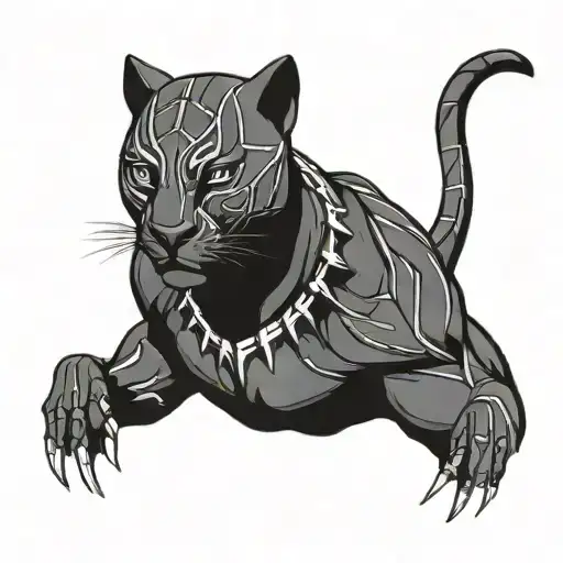 Black Panther Detailed Line Work Unique For Dark Skin