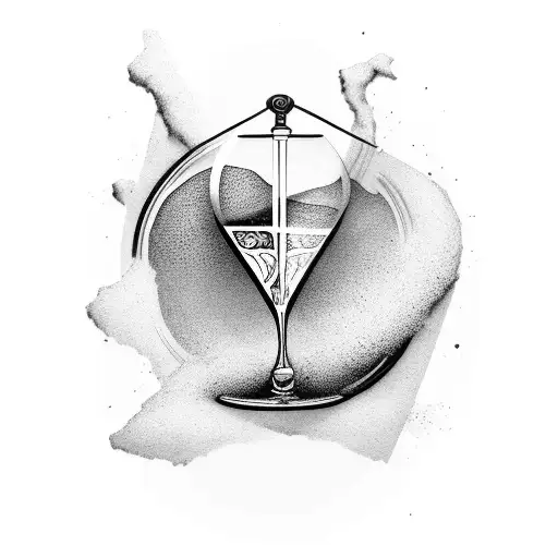 Broken Hour Glass With Sand Spilling Out